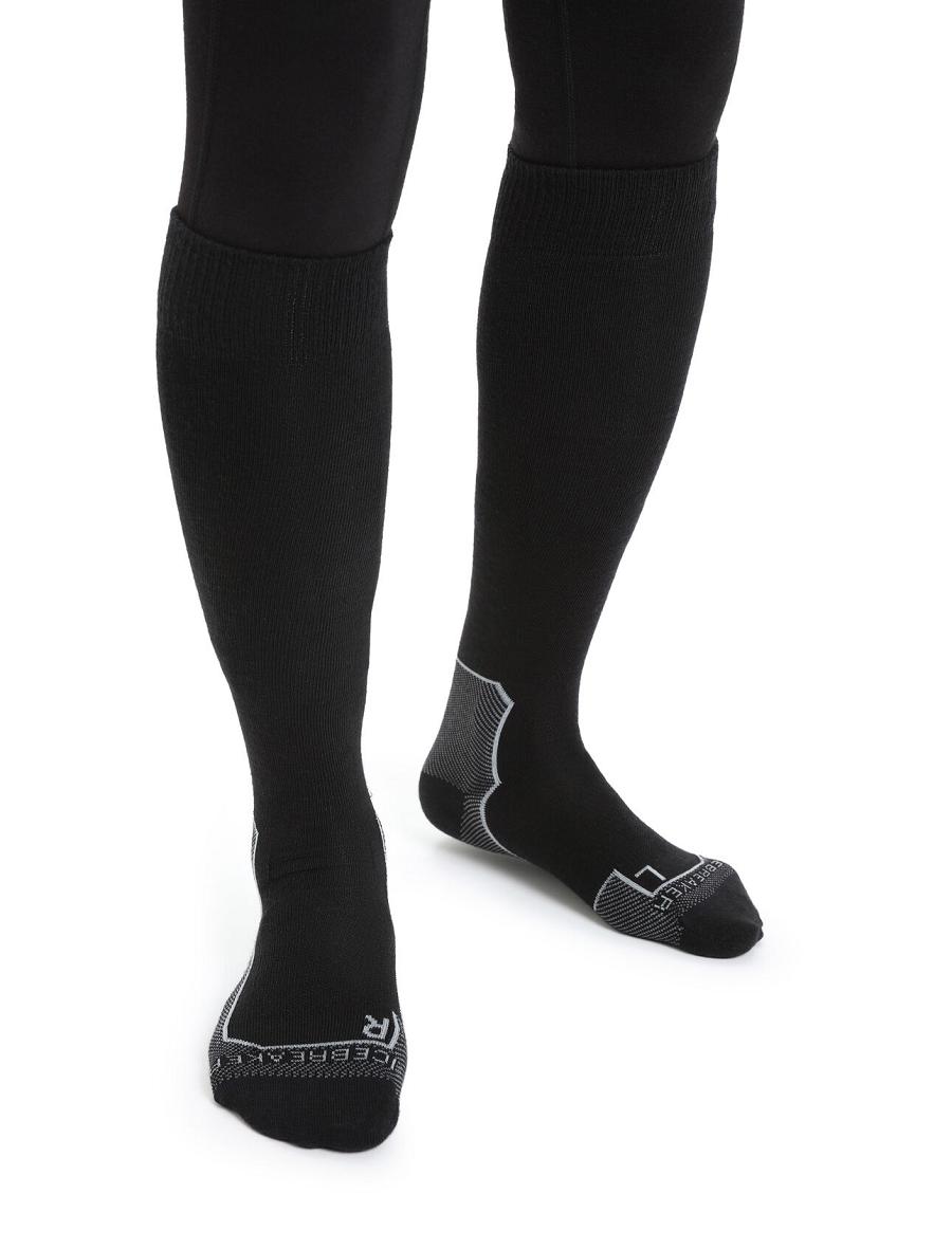 Black Icebreaker Merino Ski+ Ultralight Over the Calf Women\'s Socks | AU 1443EBCX